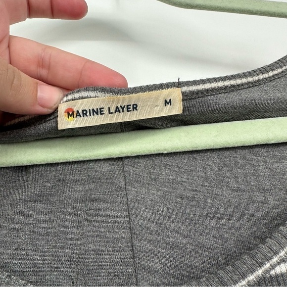 Marine Layer Ribbed Grey Striped Maxi Dress Fall Wardrobe Staple Size medium - Picture 5 of 5